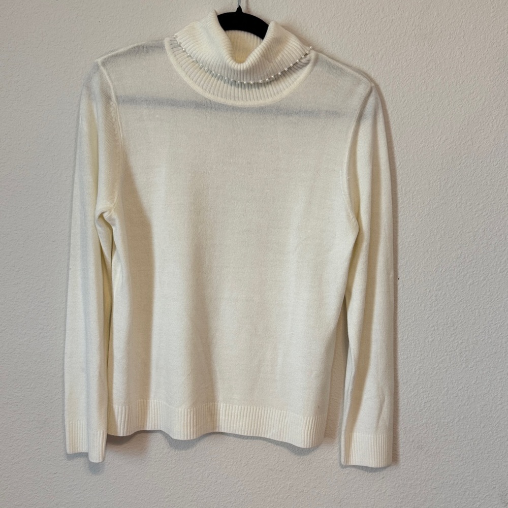 Carolyn Taylor Cream Cowl Neck Sweater